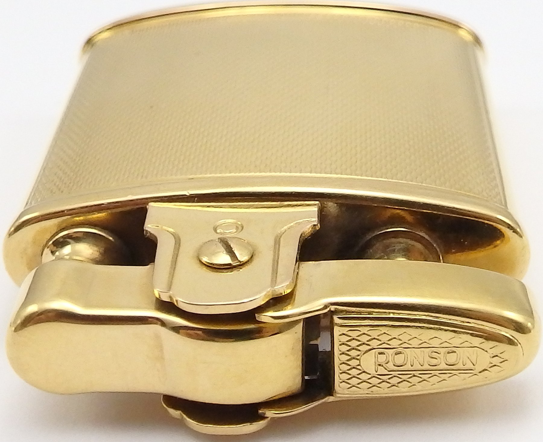 Vintage Ronson 9ct solid gold petrol lighter In nice condition and working order Ian Burton