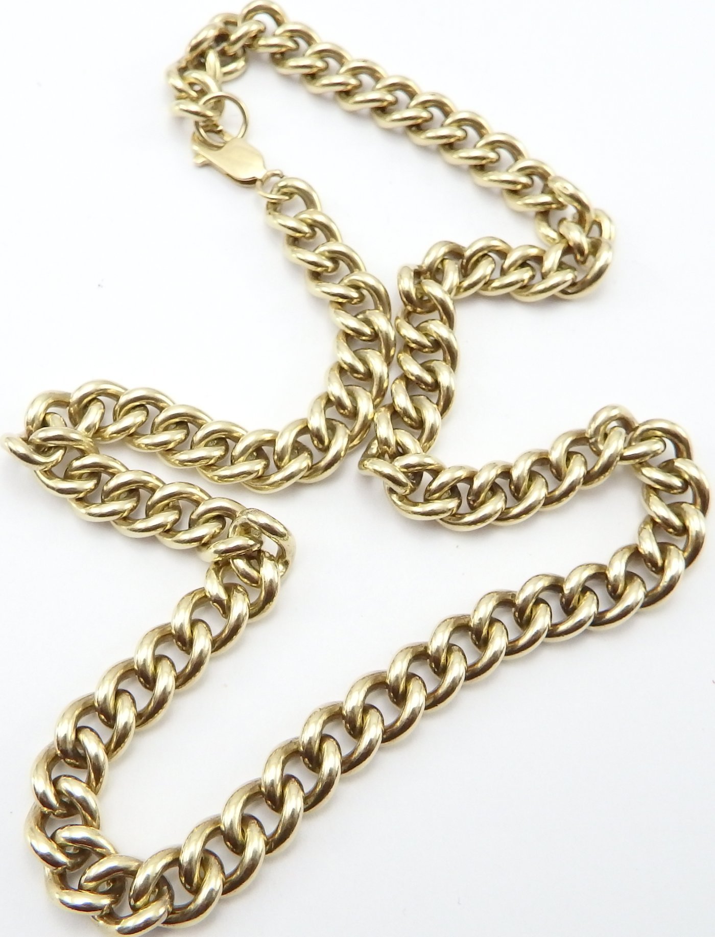Heavy 9ct solid yellow gold 18 inch long hallmarked neck chain weighs ...